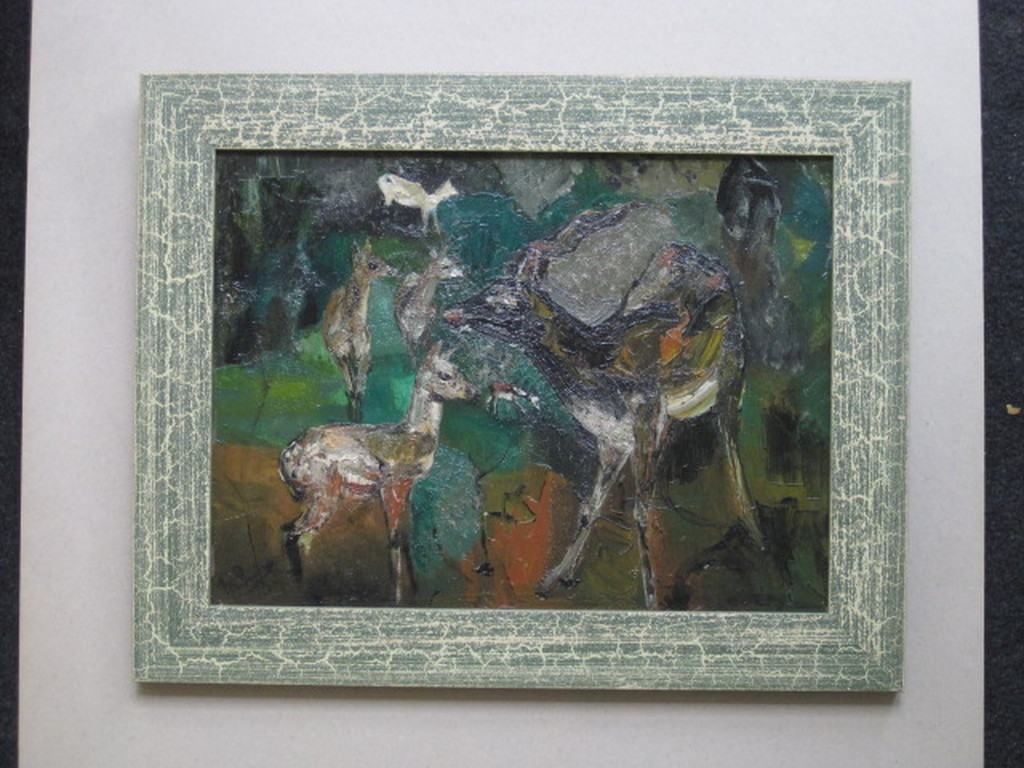 Marianne de Ruiter 1929-1990 olieverf "de Dierentuin" Nabloei Haagse School kopen? Bied vanaf 1!