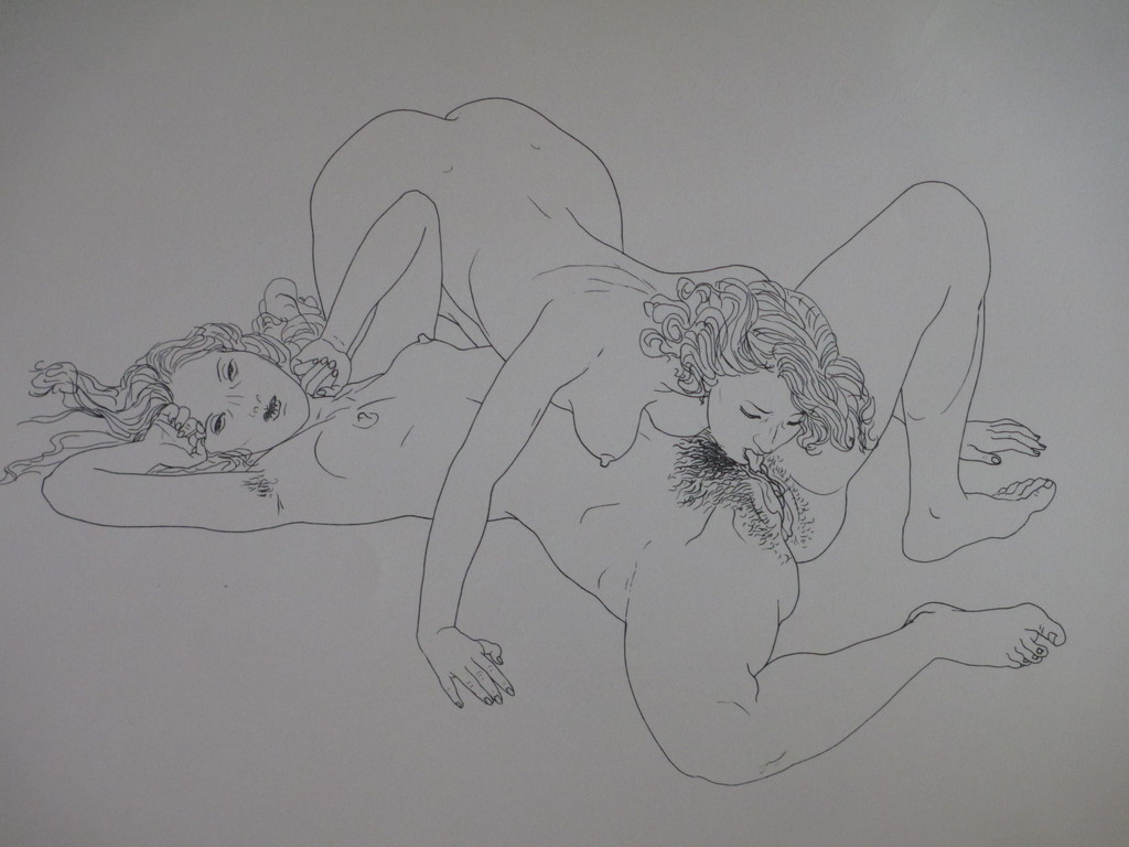 Mario Tauzin, Erotische scene van twee vriendinnen, Litho kopen? Bied vanaf 1!