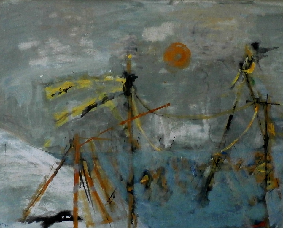 Helen Sieger - gouache: abstract landschap kopen? Bied vanaf 195!