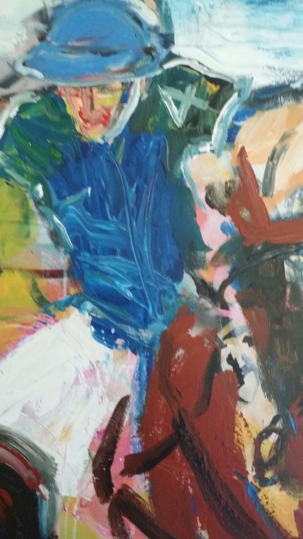 Onbekend. Acryl op doek. Polospeler. kopen? Bied vanaf 59!