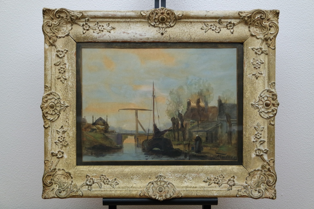 Adriaan Christiaan Willem Terhell - Aquarel - Vrouw aan de waterkant kopen? Bied vanaf 140!