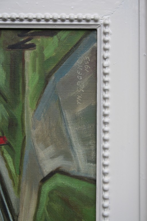 Theo Groeneveld - olieverf op doek - spoorovergang in bergdorp - gesigneerd  kopen? Bied vanaf 75!