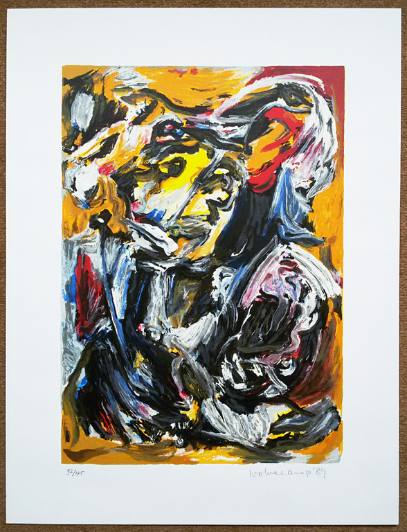 Theo Wolvecamp - Abstracte voorstelling, zeefdruk kopen? Bied vanaf 175!