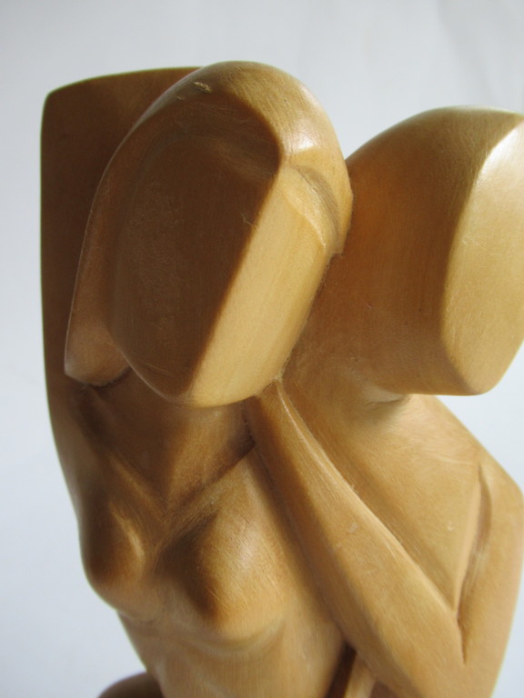 Onbekende kunstenaar: houtenbeeld, liefdespaar kopen? Bied vanaf 1!