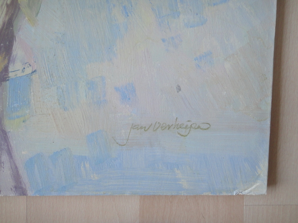 Jan Verheijen, olieverf op board, bloesemtakken kopen? Bied vanaf 65!