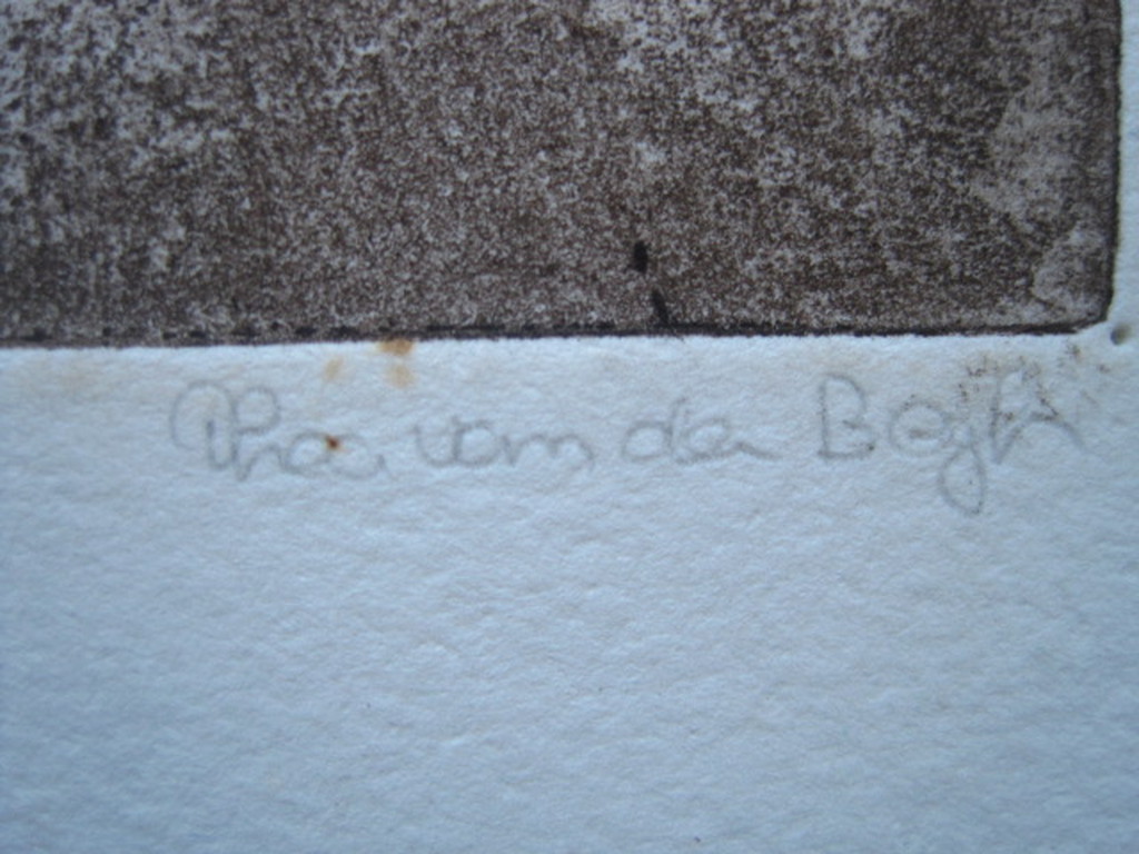 gesigneerde vroege (1973) 1973minimalistische ets van Thea van den Bergh (1939)  kopen? Bied vanaf 1!