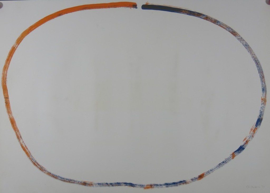 Rob van Koningsbruggen: Litho, Ovaal Oranje/Blauw kopen? Bied vanaf 1!