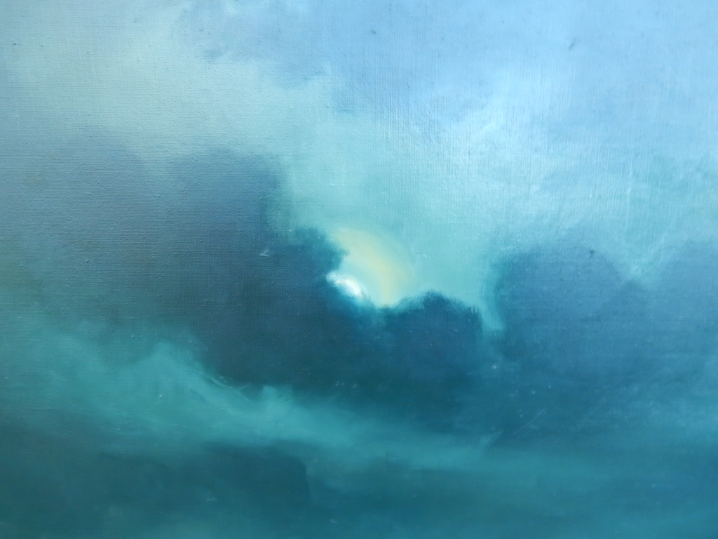 onbekende kunstenaar,vermoedelijk Amerikaan, nacht over het meer,  kopen? Bied vanaf 100!