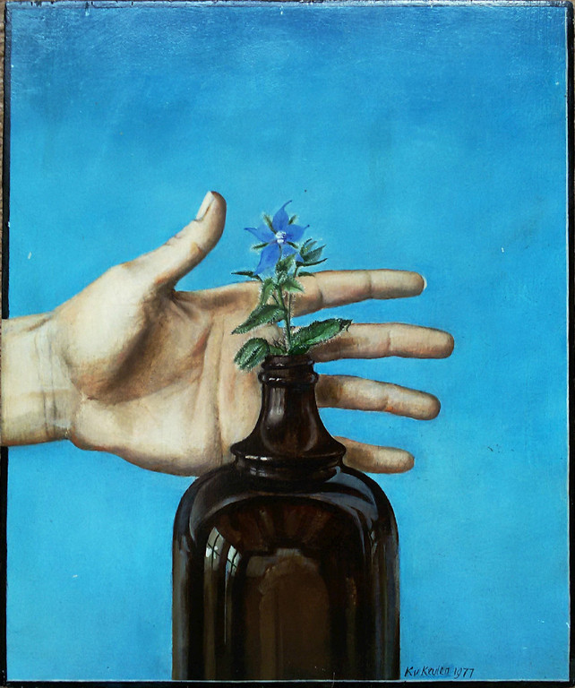 Koosje van Keulen - Stilleven (1977), olieverf op paneel verkocht voor € 650!