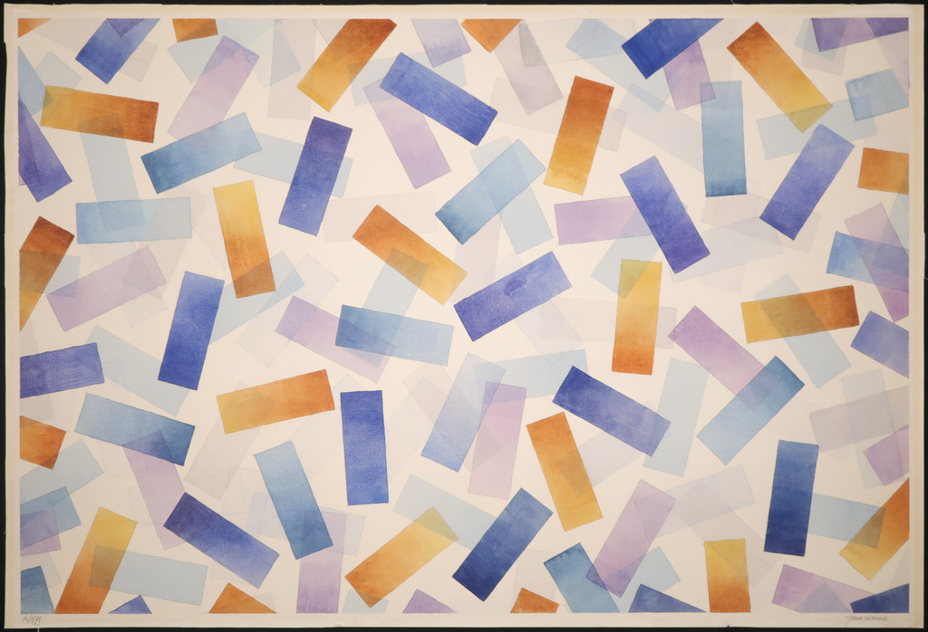 Frans van de Vrande: Aquarel, Compositie met rechthoeken II kopen? Bied vanaf 20!