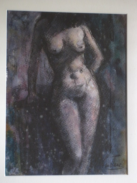 Nieuwe Haagse School Aquarel "Nachtelijk naakt"  Jan vd Veer 1912-2001 kopen? Bied vanaf 1!