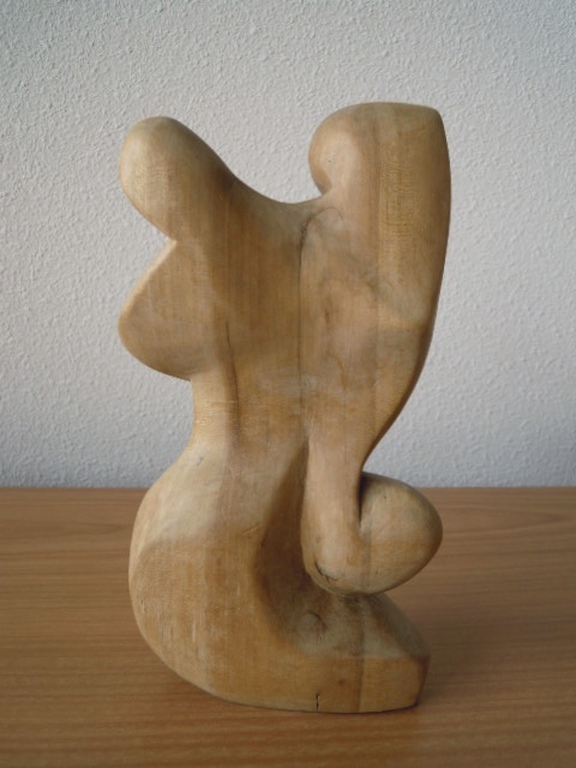 Vrouwelijk naakt - hand gemaakt houten beeld 23 cm hoog - niet gesigneerd kopen? Bied vanaf 25!