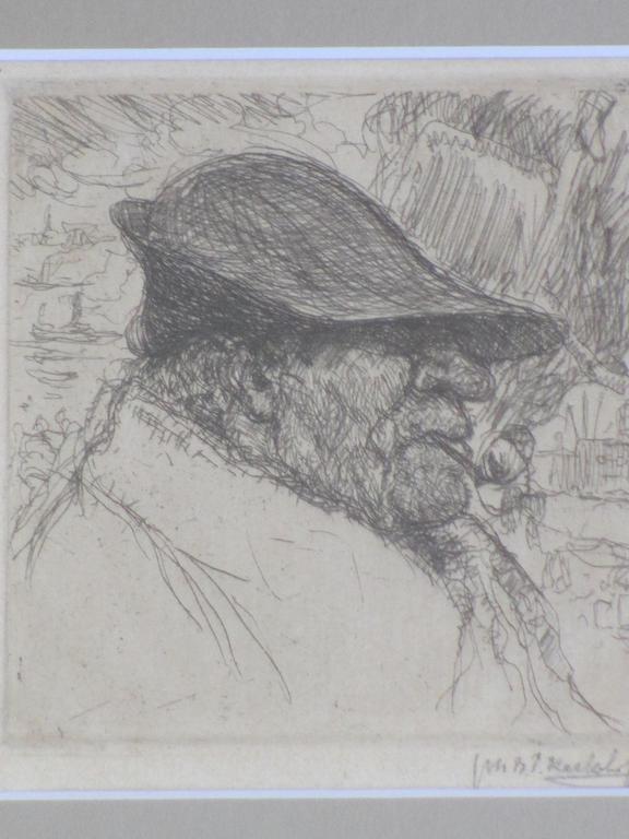 Johannes Kerkhoff, Figuur in Rotterdamse haven, Ets verkocht voor € 35!