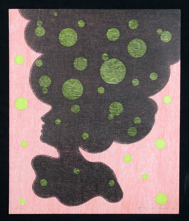 Jacomijn den Engelsen: Houtsnede, Afro (rood) kopen? Bied vanaf 1!