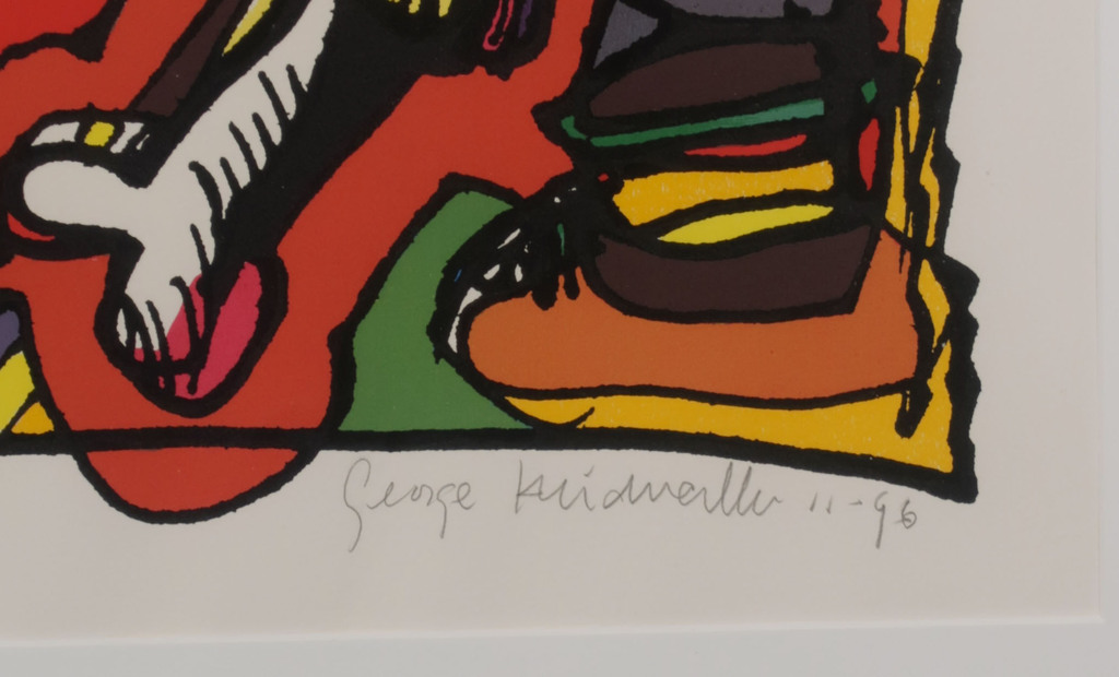 George Heidweiller: Zeefdruk, Twister reminder - Ingelijst kopen? Bied vanaf 35!