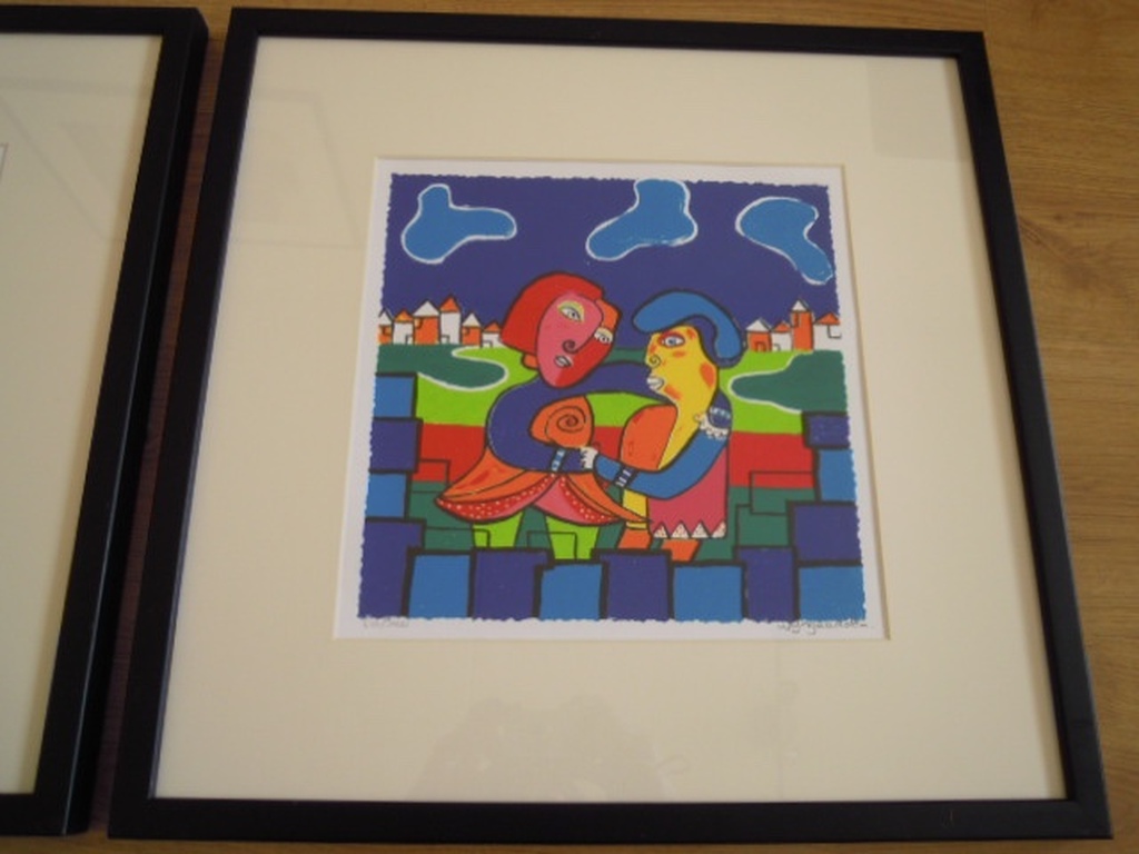 2 MAARTJE WIJNGAARDEN zeefdrukken 53 x 53 cm-gesigneerd. kopen? Bied vanaf 35!