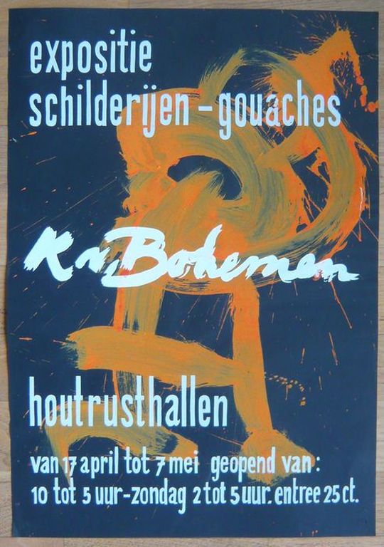 Kees Van Bohemen - gouache op gezeefdrukte affiche – gesigneerd - unicum - 1958 kopen? Bied vanaf 160!