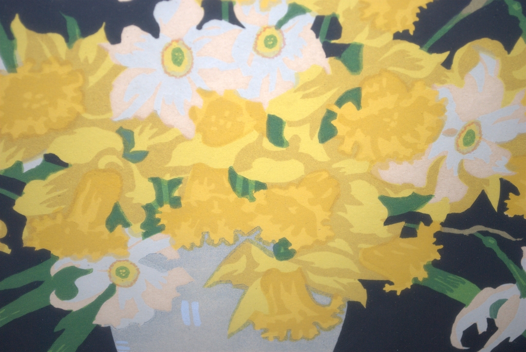 T.T.Blaylock (Schotland) - Narcissen, houtsnede rond 1910 kopen? Bied vanaf 50!