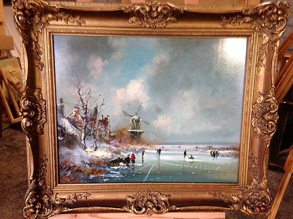 Onbekende kunstenaar, olieverf op paneel, Oud Hollands IJsvermaak kopen? Bied vanaf 120!