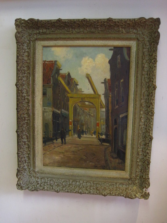 Daan Muehlhaus 1907-1981 olieverf "zonnig Amsterdam de Staalstraat" circa 1940 kopen? Bied vanaf 1!