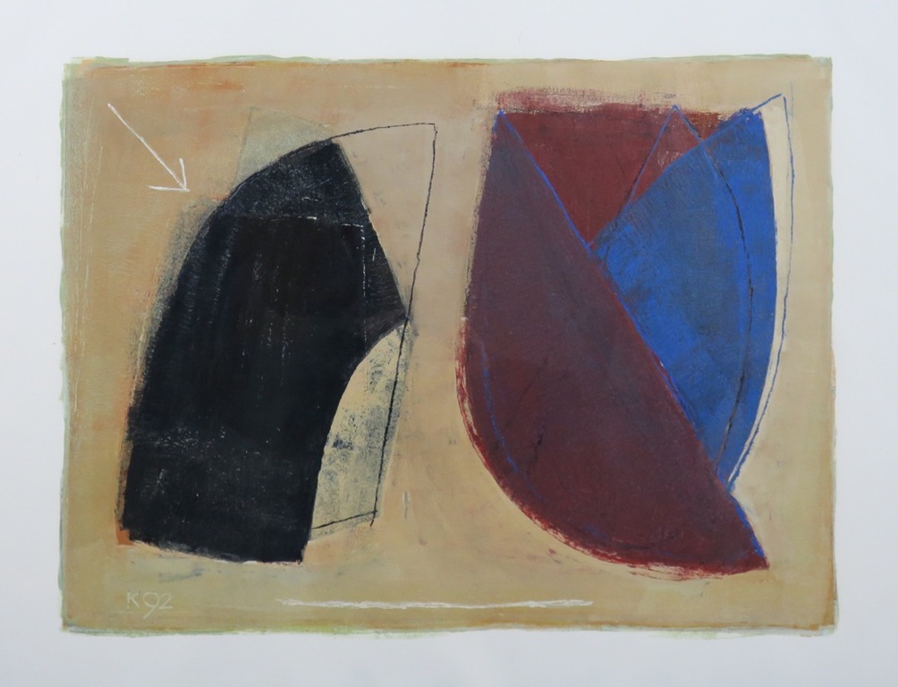 Aafke Kelly: Olieverf op papier, Constructing a flower - Ingelijst (Groot) kopen? Bied vanaf 50!