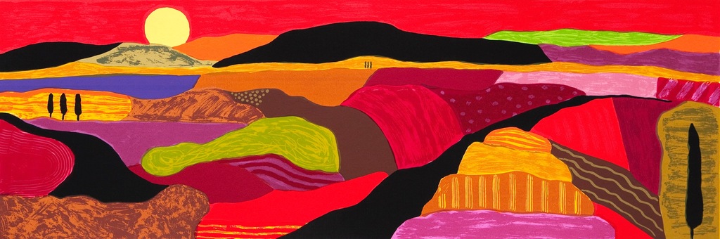 Ronald Boonacker, Toscaans Landschap I,  zeefdruk kopen? Bied vanaf 65!