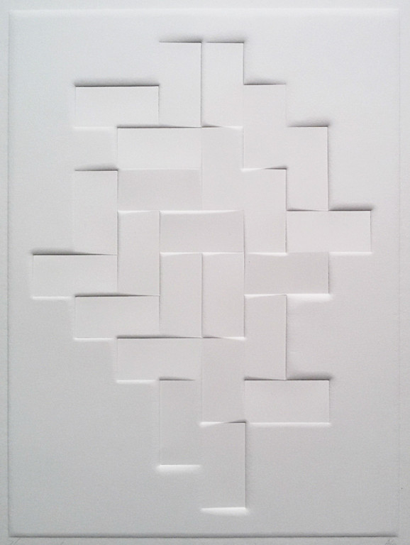 Harry van Kuyk - Compositie met gestapelde rechthoeken, reliëfdruk verkocht voor € 810!