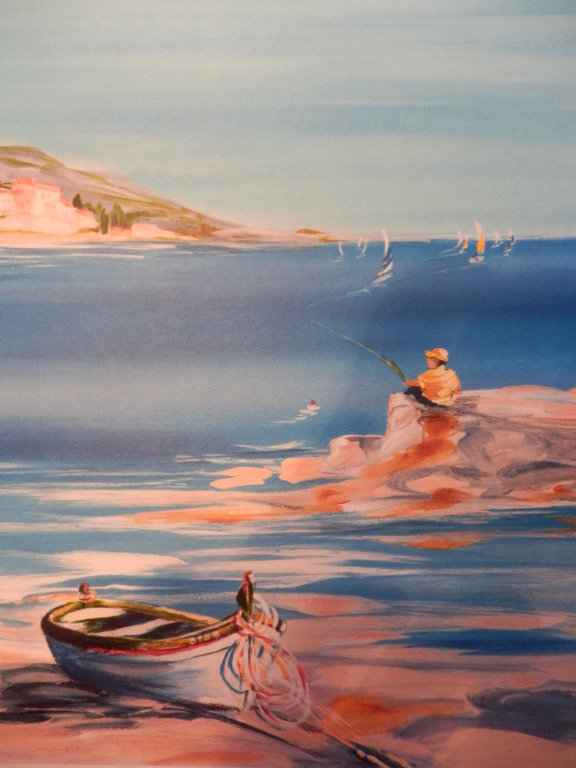 ANNE MARIE BRIANTE Gr Kleurenlitho(76x56cm)  MEDITERRANEE  Handgesigneerd kopen? Bied vanaf 1!