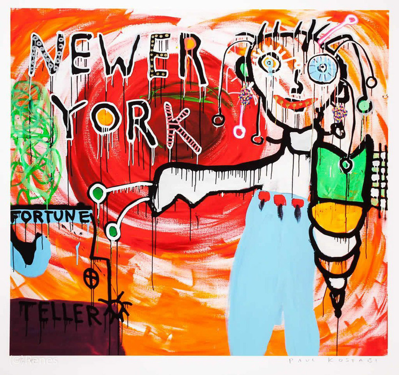 Paul Kostabi 'Newer York' - giclée, oplage 75, handgesigneerd en genummerd, 2013 verkocht voor € 50!