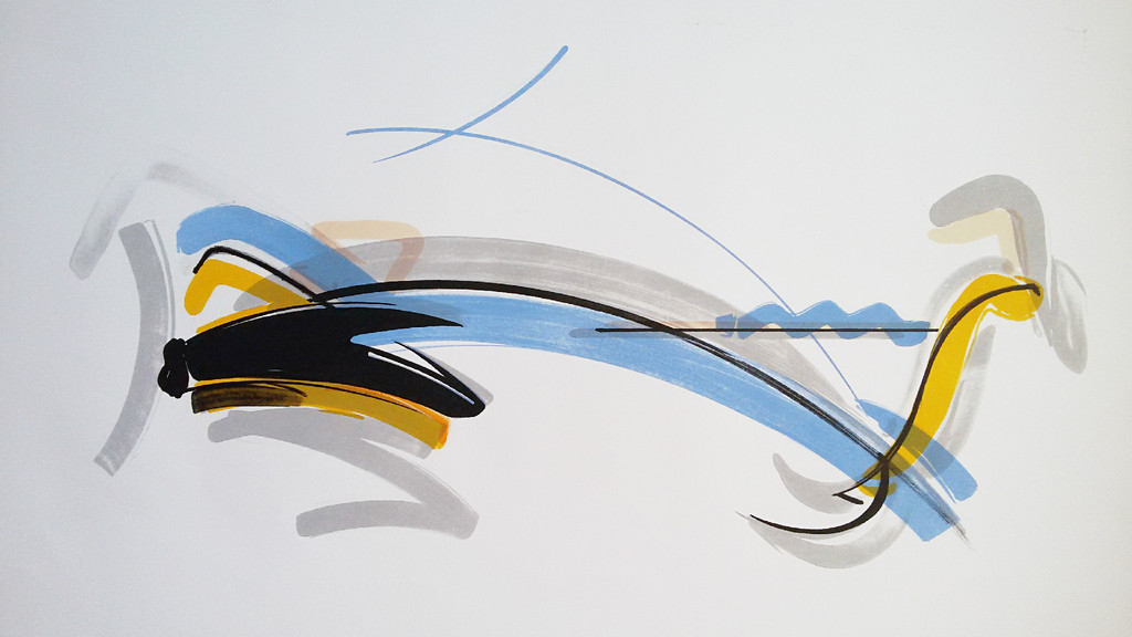 Peter van Drumpt - Abstracte compositie, litho verkocht voor € 35!