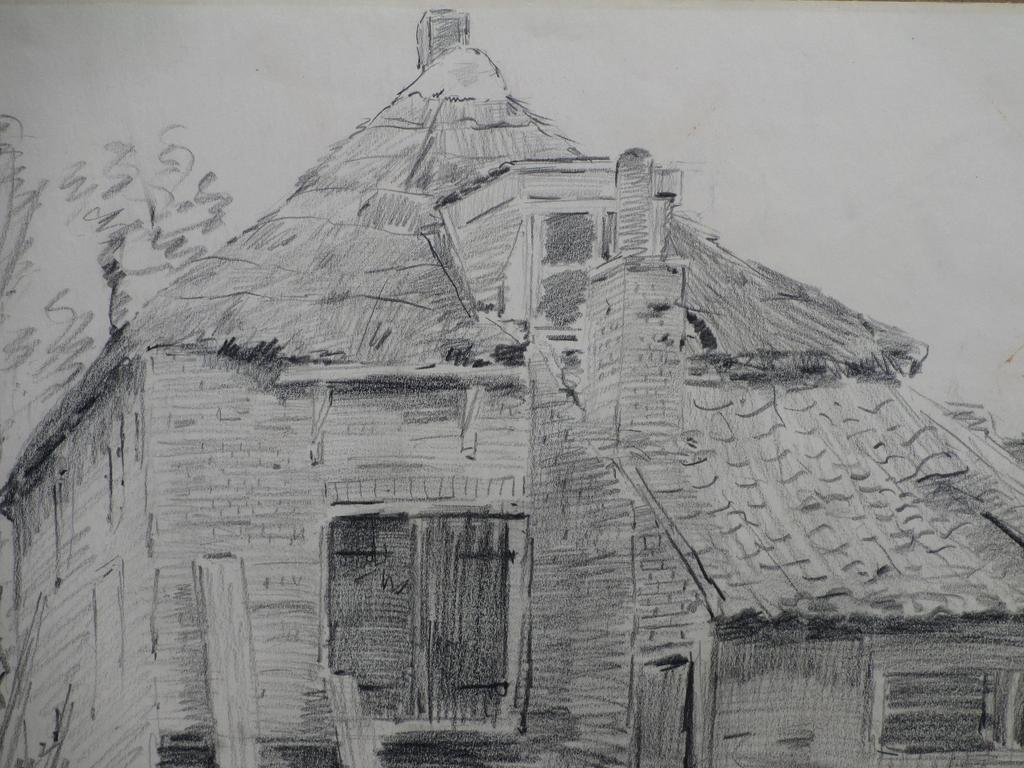 Gerrit Polder, Oude boerderij, Tekening kopen? Bied vanaf 1!