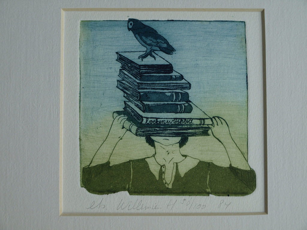 Willemien Holterman : Ets – Boekenwijsheid – Gesigneerd – 1984 kopen? Bied vanaf 1!