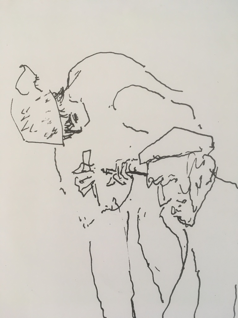 Henk Broer - Inkttekening - portret van beeldhouwster Nel van Lith  kopen? Bied vanaf 1!