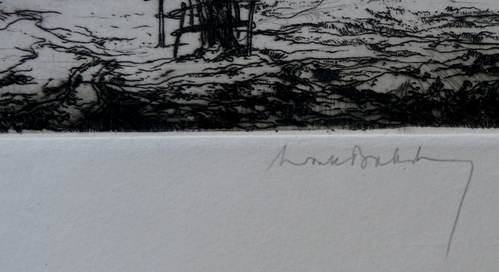 Dirk Baksteen - ets: landschap met kapelletje kopen? Bied vanaf 80!