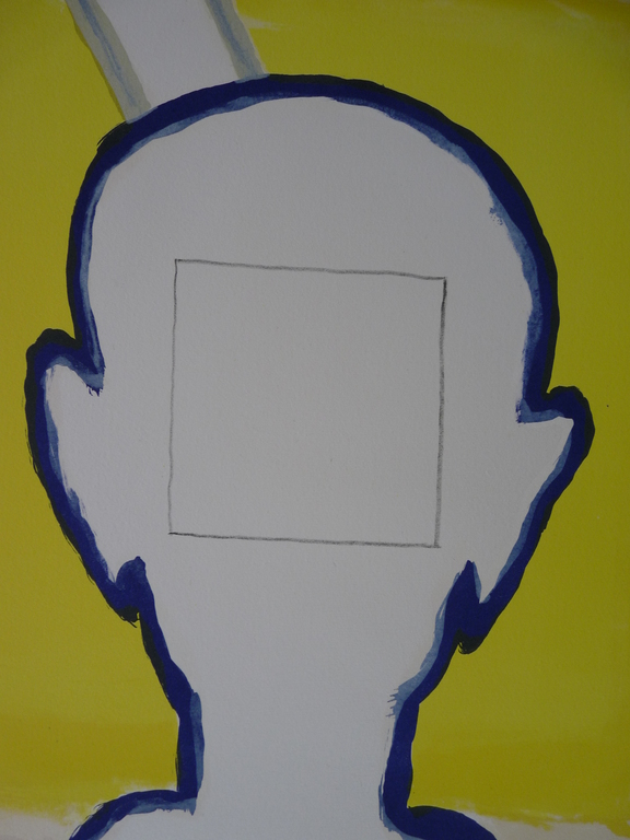 Roger Raveel, lithografie, zelfportret in tegenlicht kopen? Bied vanaf 595!