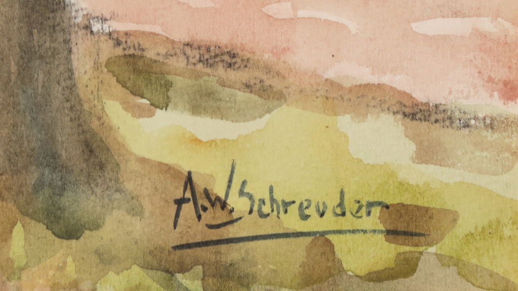 Willy Schreuder: Aquarel, Boerderij kopen? Bied vanaf 1!