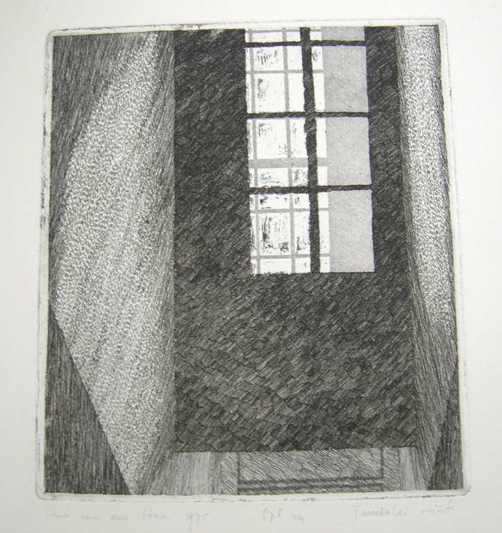 Henk van der Haar, ets, Tweeerlei ruimte kopen? Bied vanaf 25!