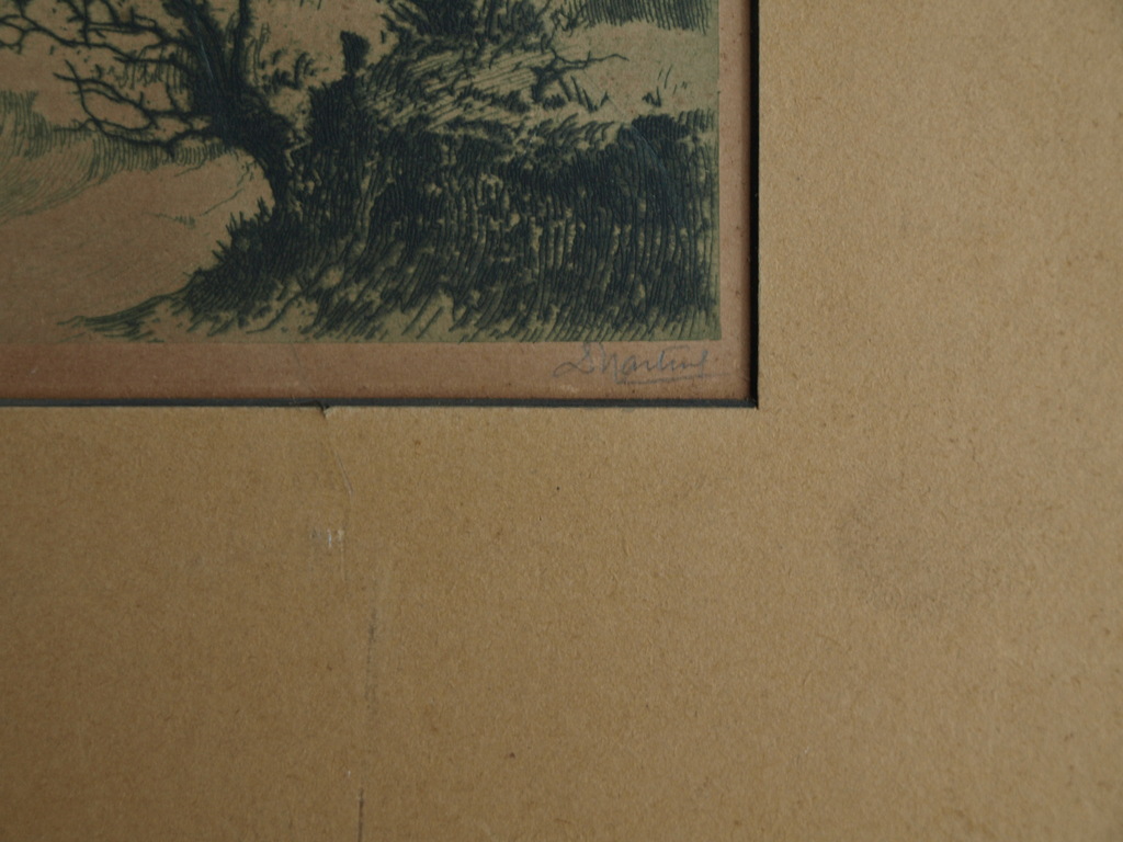 Dirk Harting : Ets , Zandgraverij – gesigneerd – ca 1935 kopen? Bied vanaf 10!