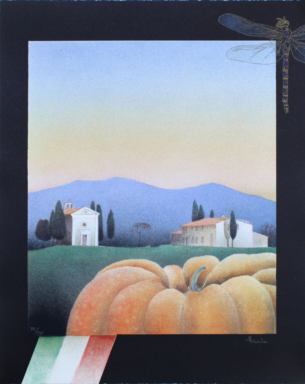 Ernst Hanke -Tramonto- Sfeervolle Lithografie. Handgesigneerd  en genummerd. verkocht voor € 65!