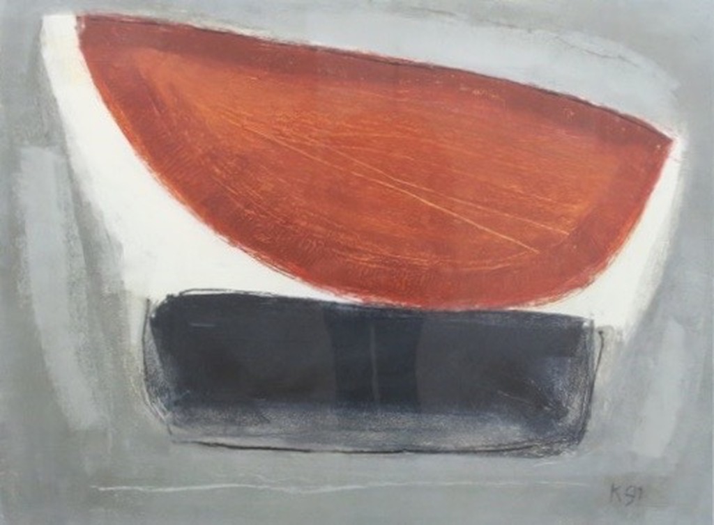 Aafke Kelly: Olieverf op papier, Tomb for two wings 3 - Ingelijst (Groot) kopen? Bied vanaf 50!