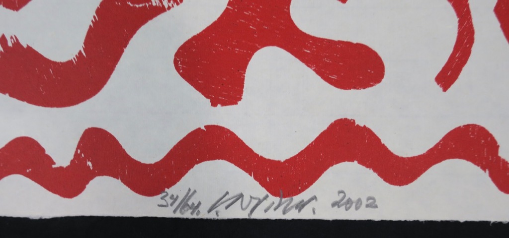 Carel Visser: Houtsnede op Japans papier, Z.T. (rood) kopen? Bied vanaf 100!
