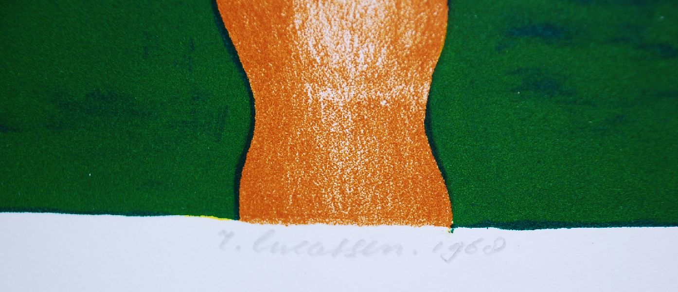 Reinier Lucassen: Kleurenlitho.  Een gezellig hoekje kopen? Bied vanaf 1!