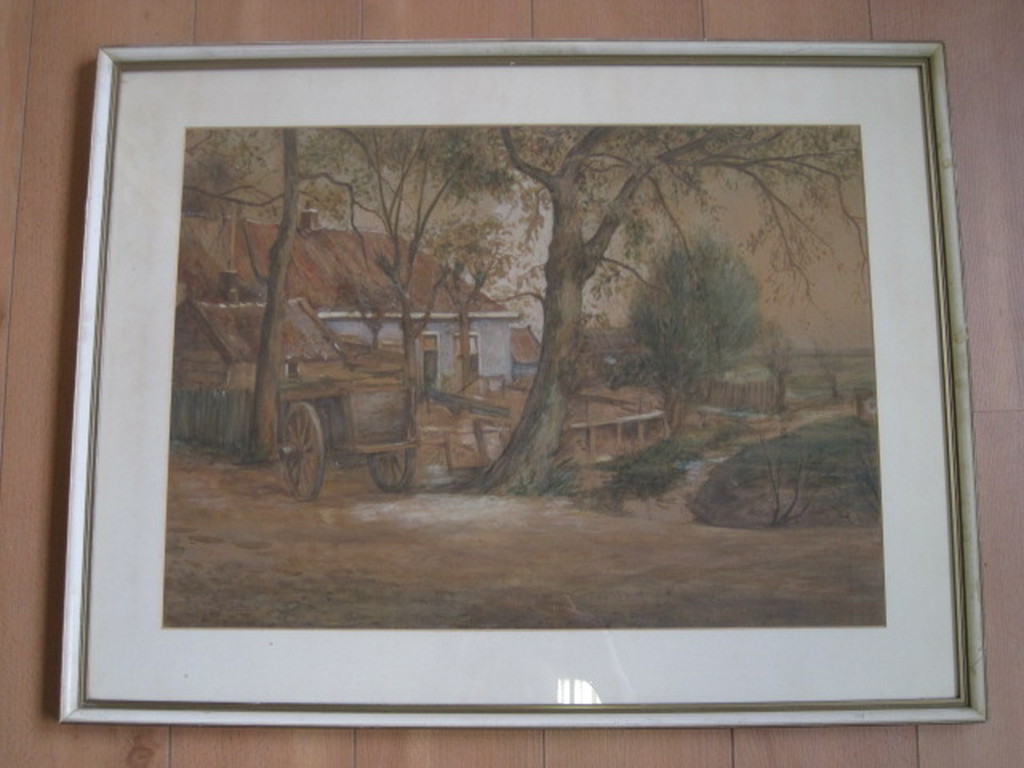 Dirk v Haaren 1878-1953 Amsterdam boerderij bij Sloterdijk pasteltekening ca1920 kopen? Bied vanaf 1!