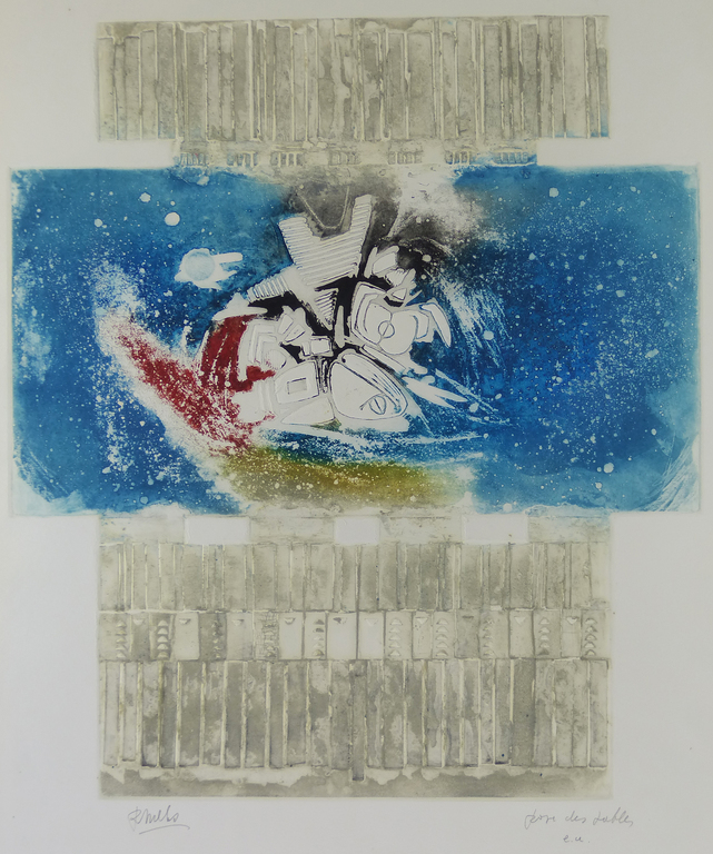 René Mels (1909-1977), carborundum-ets, ''Rose des tables" kopen? Bied vanaf 30!