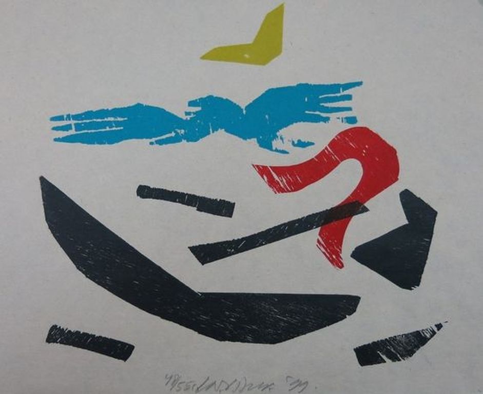 Carel Visser: Houtsnede op rijstpapier, Zonder titel kopen? Bied vanaf 80!