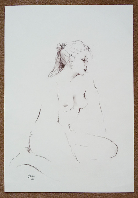 Zes naakten, 5x tekening en 1x aquarel kopen? Bied vanaf 1!