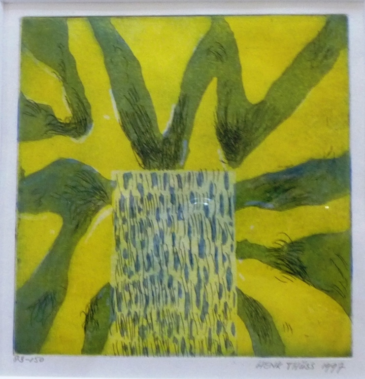 HENK THÜSS. Kleuren-Ets.1997. Gesigneerd en ingelijst, *DAKA AANBIEDING* kopen? Bied vanaf 23!