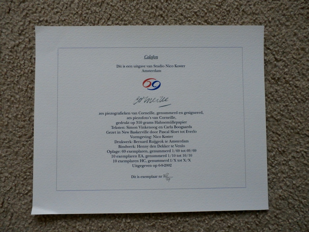 Corneille -  uitgavemap voor zijn 69e verjaardag - Studio Nico Koster - gesign. kopen? Bied vanaf 1!