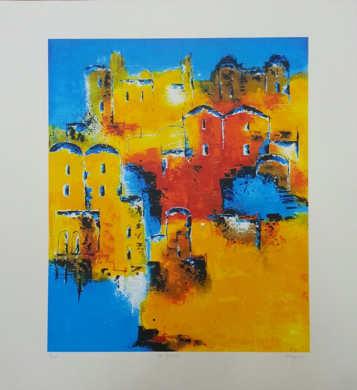 Henk Kuijpers, zeefdruk op papier, Titel: " A9 Andrea " verkocht voor € 45!