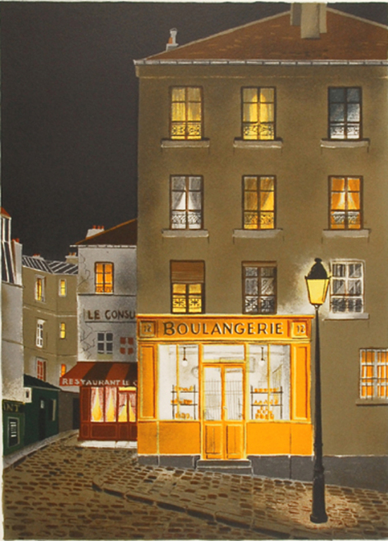 Jean Luc LECOINDRE. -Boulangerie- Prachtig werk. Handgesigneerd/Genummerd. 2014 kopen? Bied vanaf 75!